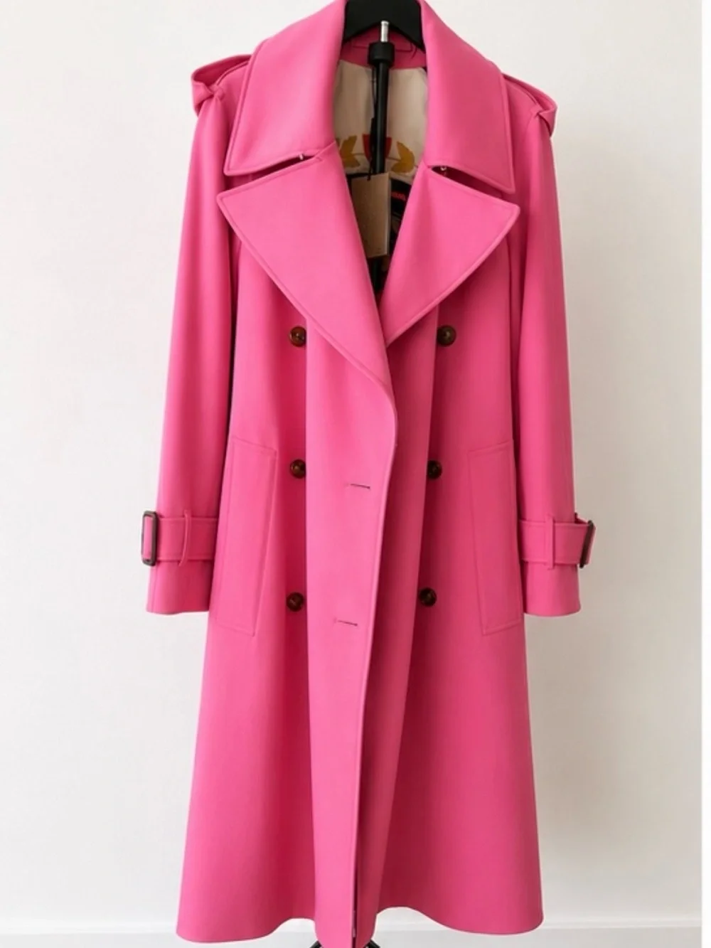 Burberry Prorsum Bright Pink Trench Coat – EU 38 / US 4 – New with Tags - Picture 3 of 6